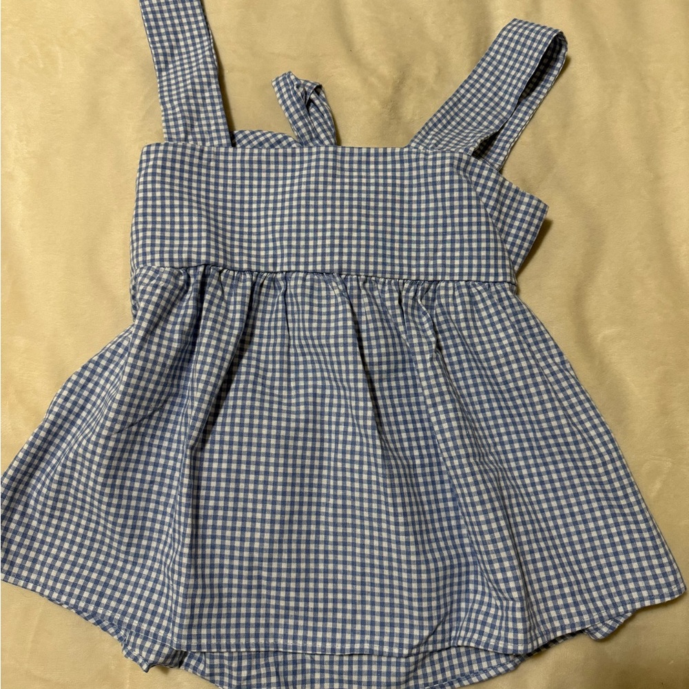 Blue Gingham Top